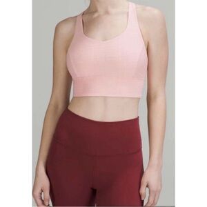 NEW WITH TAGS Lululemon Light Pink Free to Be Serene Long Line Sports Bra